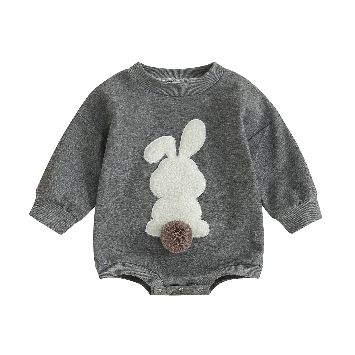 Girl's & Boy's Embroidered Bunny Romper Sweatshirts