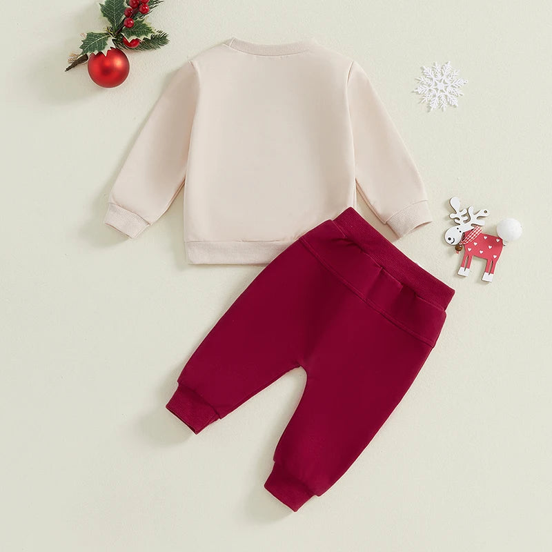 Family Matching! 2-Piece Christmas Boy's & Girl's "Cousin Crew" Embroidered Sweatshirt & Pants Sets