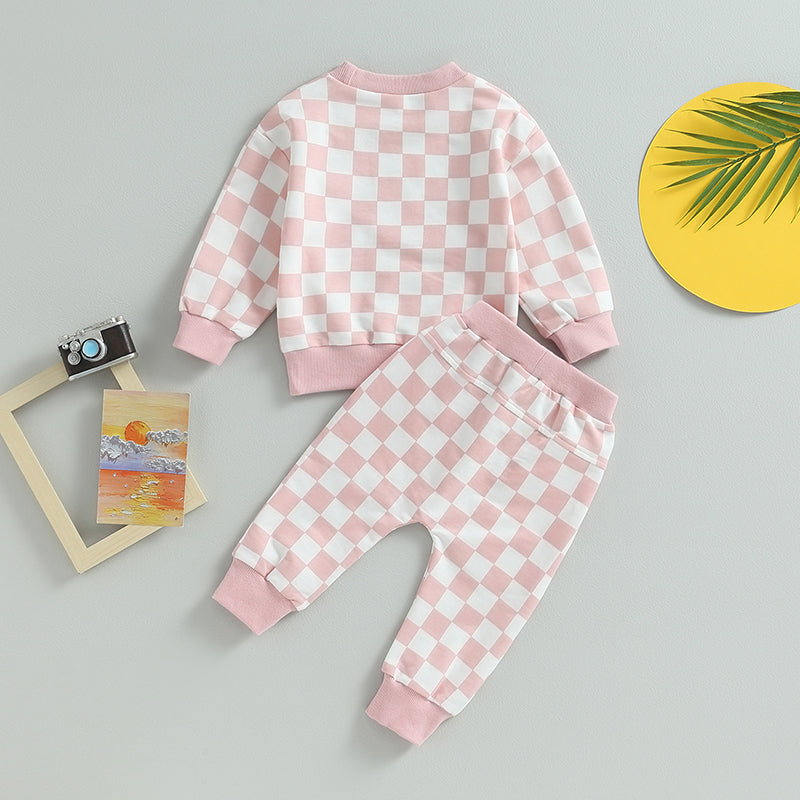 Boy's 2-Piece & Girl’s Plaid Sweatshirt & Pants Sets