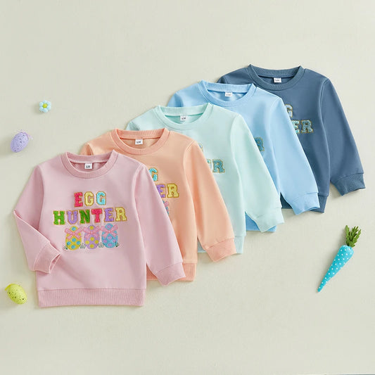 Girl's & Boy's Embroidered Easter Egg Sweatshirts