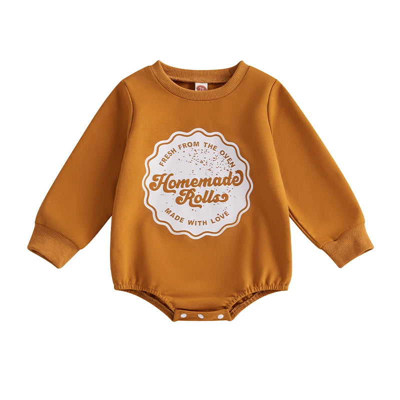 Girl's & Boy's Thanksgiving "Homemade Rolls" Onesies