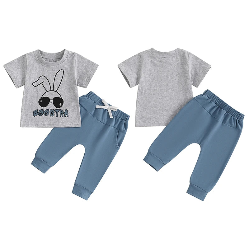 Boy's Easter Bunny T-Shirt & Pants Sets