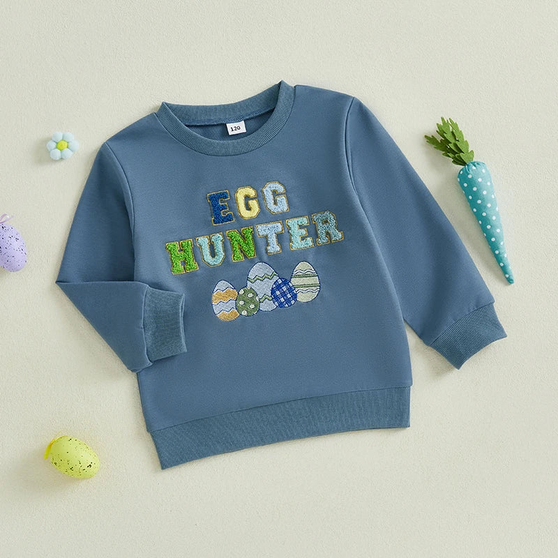 Girl's & Boy's Embroidered Easter Egg Sweatshirts
