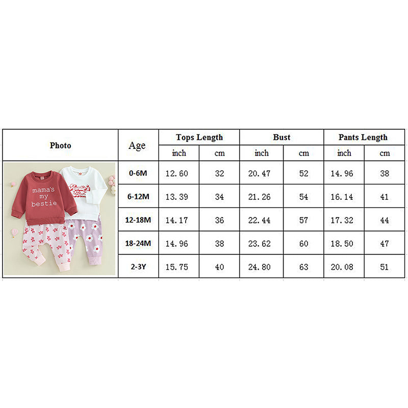 Girl's "Mama's Bestie" Sweatshirts & Pants Sets