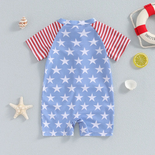 Boy's Stars & Stripes Independence Day Surf Swimsuit