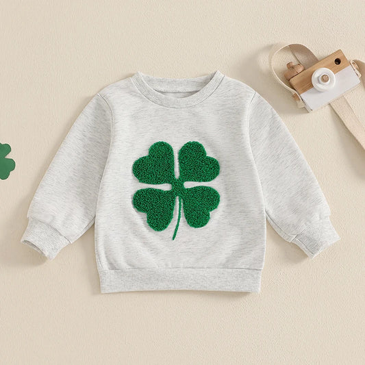 Girl's & Boy's St. Patrick's Day Embroidered Irish Clover Sweatshirts