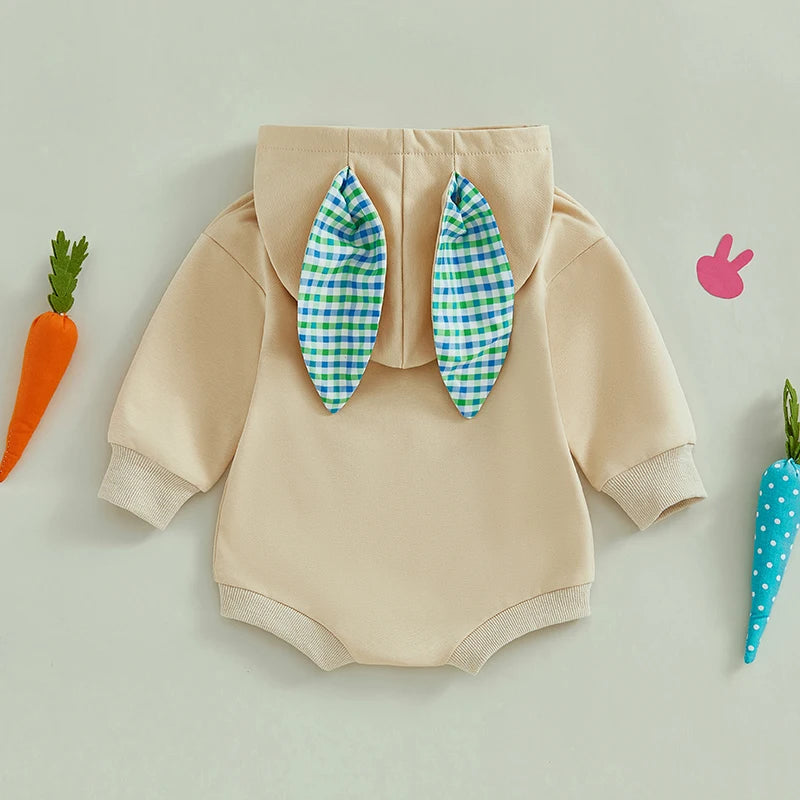 Boy's My First Easter Bunny Hoodie Rompers