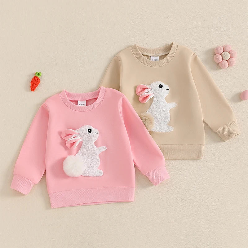 Girl's & Boy's Embroidered Easter Bunny Sweatshirts