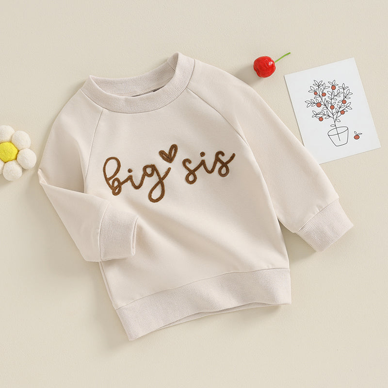 Family Matching! Girl's "Big Sis" Sweatshirt & "Little Sis" Sweatshirt Onesies for Sisters