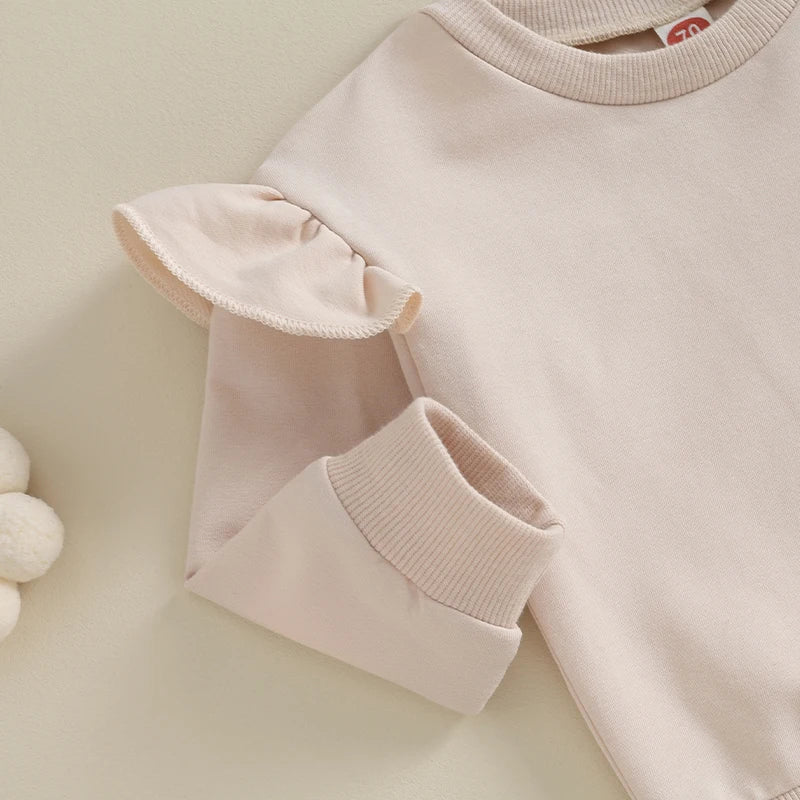 Girl’s Ruffled Sweatshirt & Drawstring Pants Sets