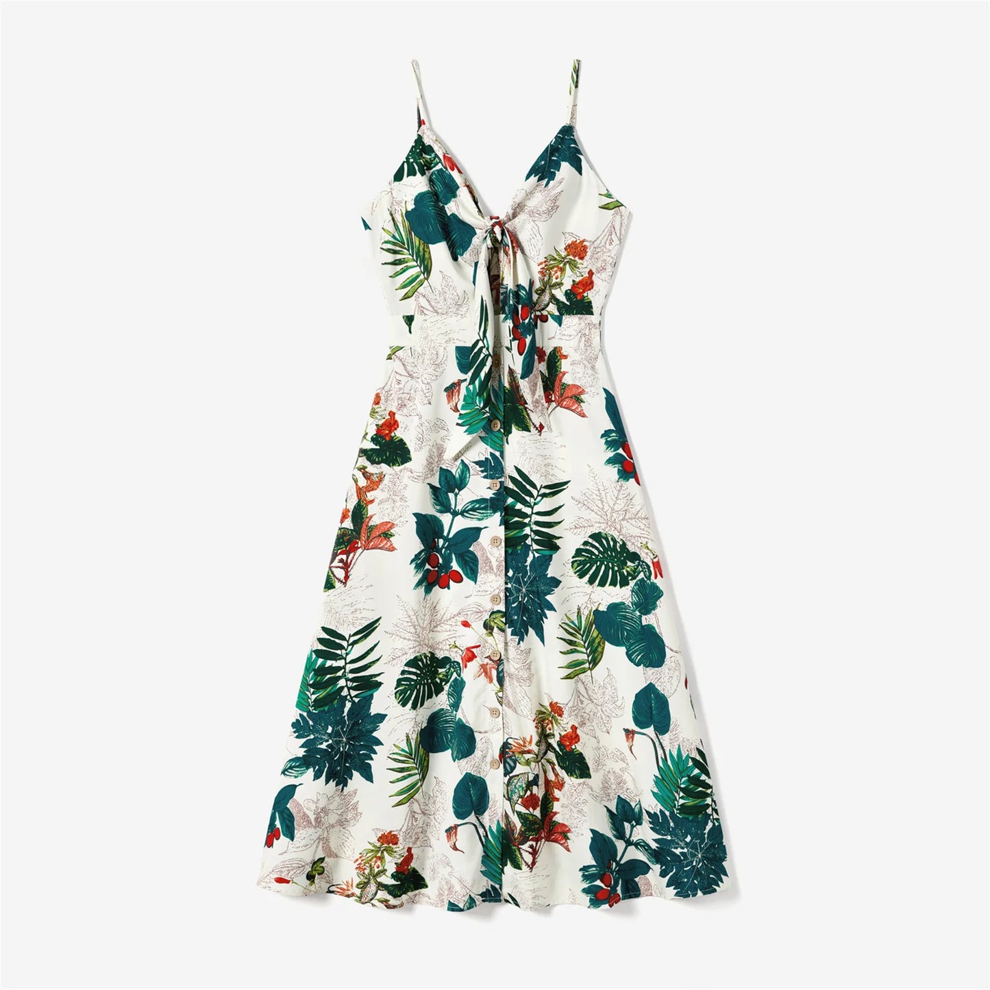 Family Matching! Sleeveless Tropical Dresses & Hawaiian Style Button Up Shirts