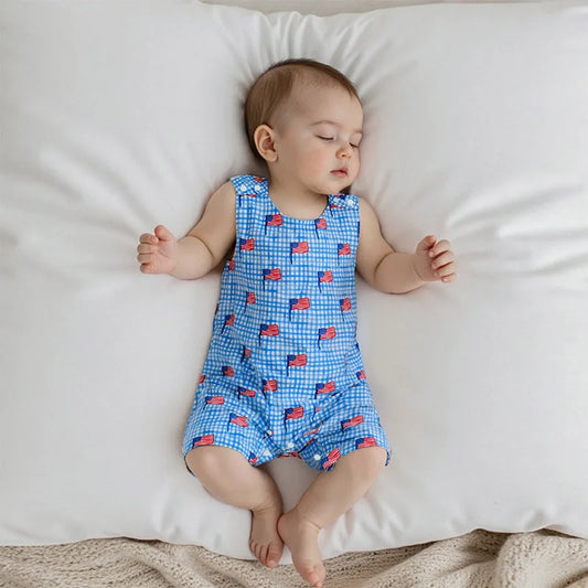 Boy's 4th of July Overall Rompers