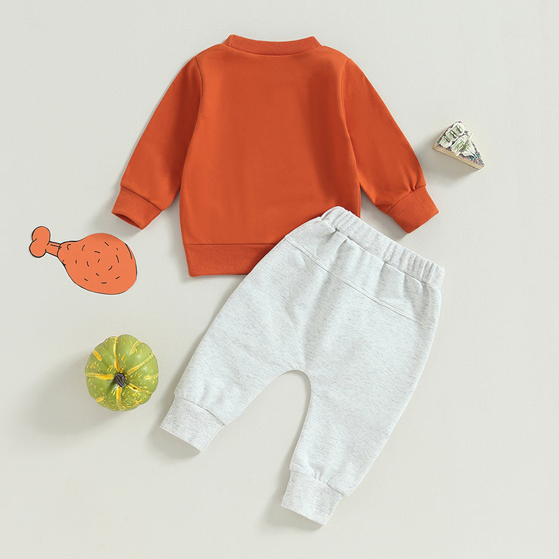 Boy's & Girl's 2-Piece Thanksgiving "Gobble Gobble" Sweatshirt & Pants Sets