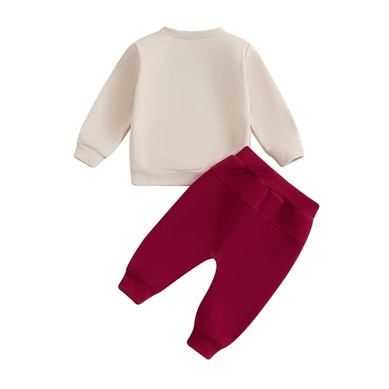 Family Matching! 2-Piece Christmas Boy's & Girl's "Cousin Crew" Embroidered Sweatshirt & Pants Sets