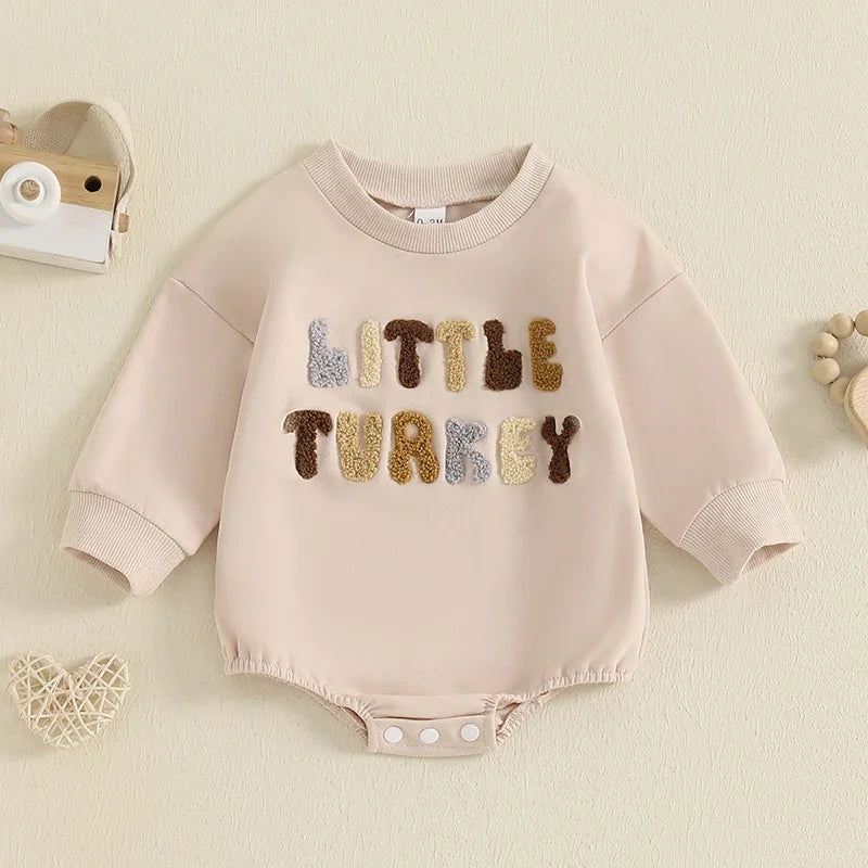 Thanksgiving ! Boy's & Girl's Embroidered "Little Turkey" Onesies