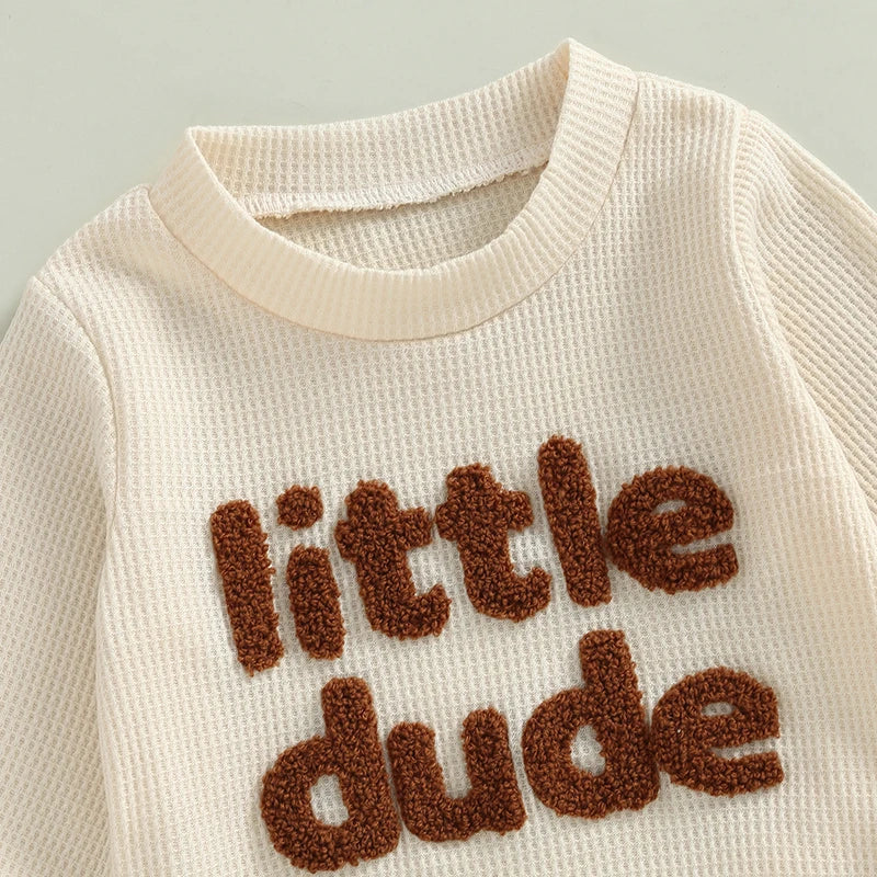 Boy's 2-Piece "Little Dude" Sweatshirts & Pants Sets