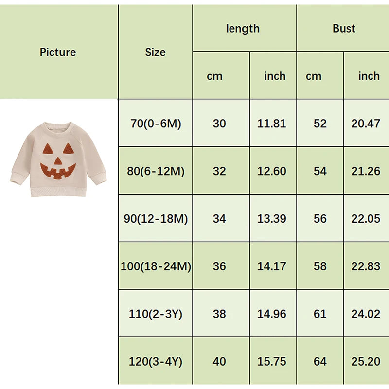 Girl's & Boy's Embroidered Pumpkin Halloween Sweatshirts