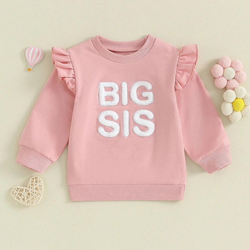 Family Matching! Girl's "Big Sis" & "Lil Sis" Sister Sweatshirts
