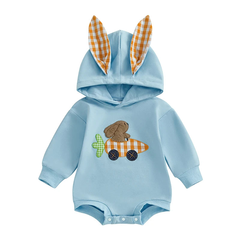Boy's My First Easter Bunny Hoodie Rompers
