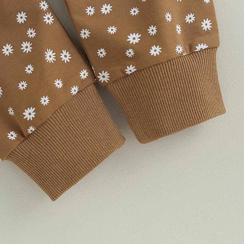 Girl’s 2-Piece Flower Sweatshirt & Pants Sets