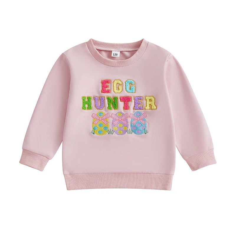 Girl's & Boy's Embroidered Easter Egg Sweatshirts