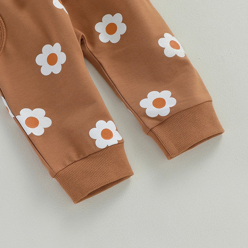 Girl’s 2-Piece Flower Sweatshirt & Pants Sets