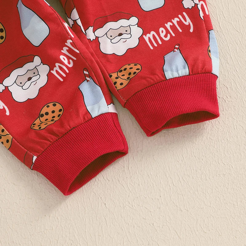 Boy's 2-Piece Christmas Santa Cookies & Milk Top & Pants Sets