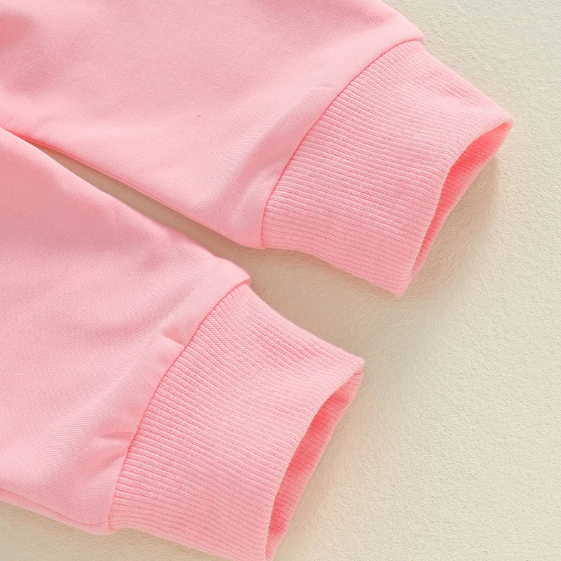 Girl’s Embroidered Heart Sweatshirt & Pants Sets