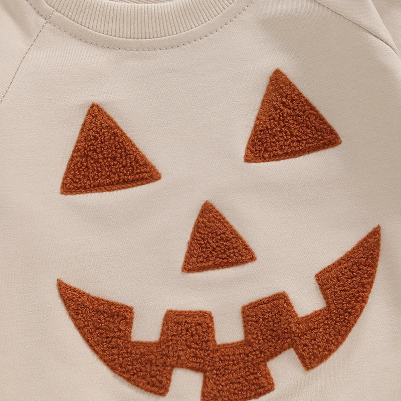 Girl's & Boy's Embroidered Pumpkin Halloween Sweatshirts