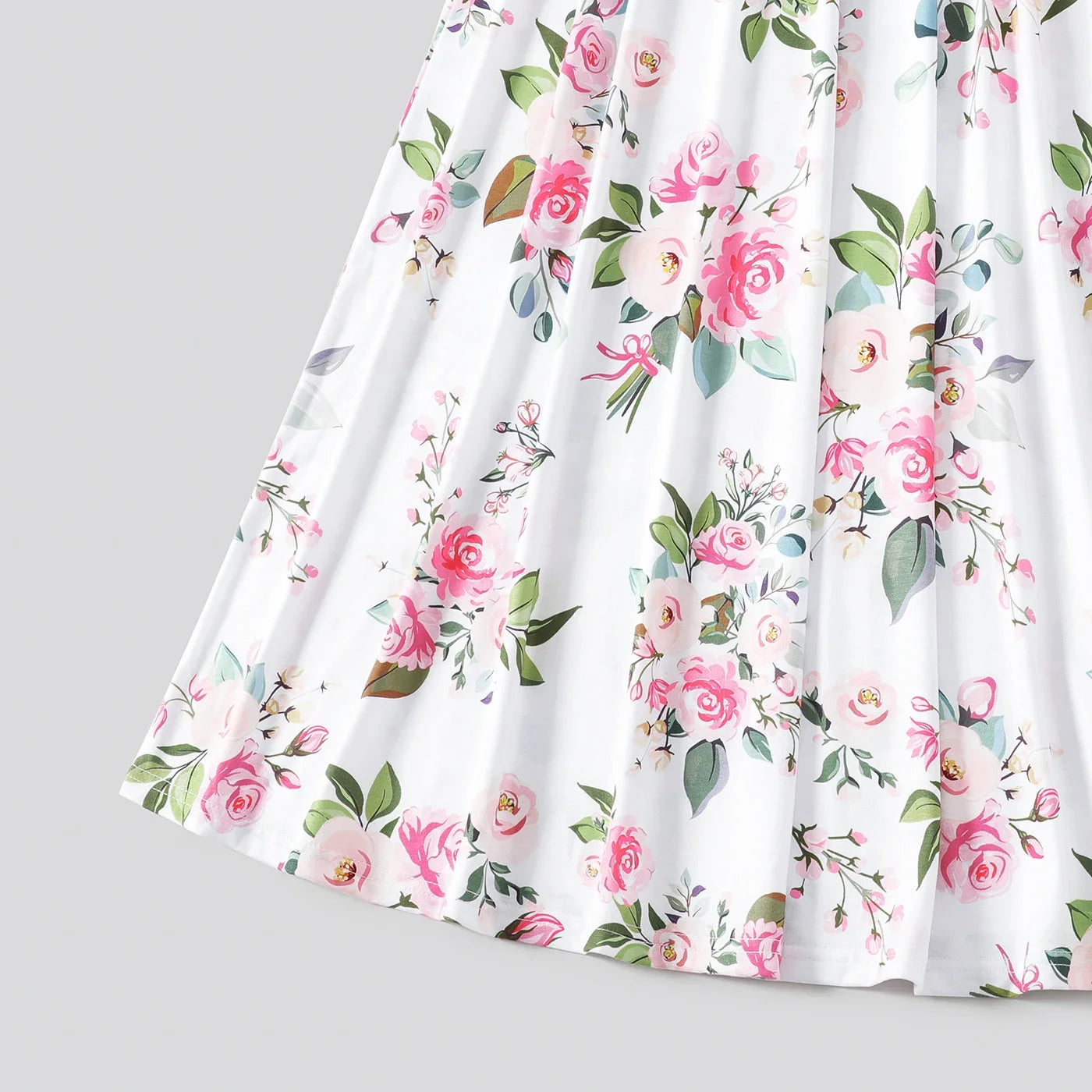 Family Matching! Pink Sleeveless Floral Midi Dresses, Rompers & Color Block Polo Shirts