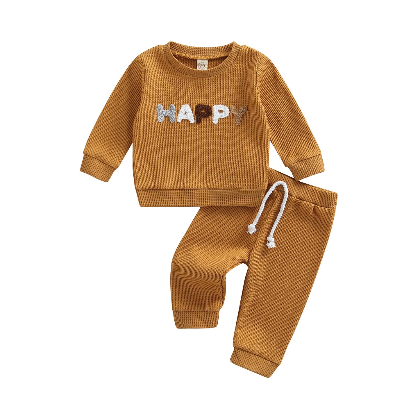 Boy's & Girl's 2-Piece "Happy" "Hooray" & Rainbow Print Sweatshirt & Pants Sets