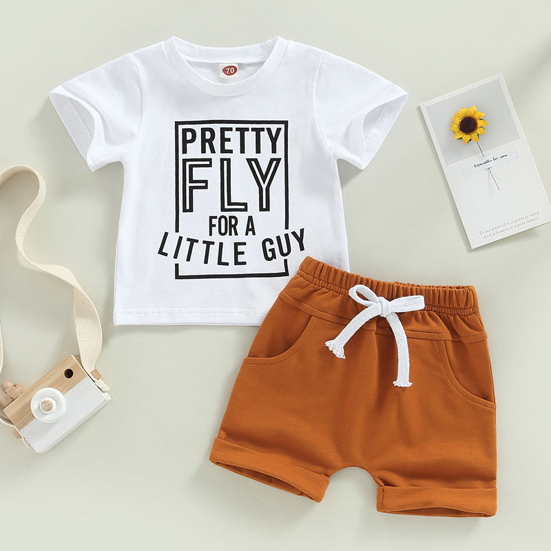 Boy's 2-Piece "Pretty Fly For A Little Guy" T-Shirts & Shorts Sets