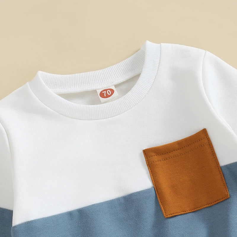 Boy's 2-Piece Colorblock Sweatshirt & Pants Sets