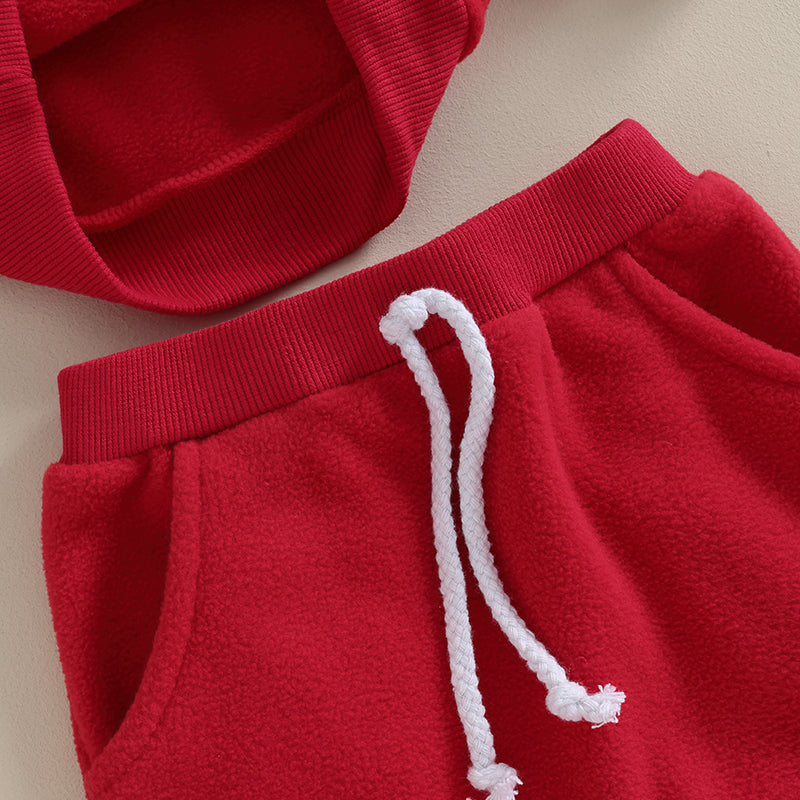 Boy's & Girl's 2-Piece Christmas Embroidered Santa Holiday Sweatshirt & Pants Sets