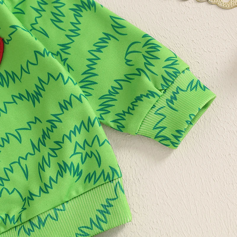 Girl's & Boy's 2-Piece Christmas Grumpy Grinch Sweatshirts & Sweatpants