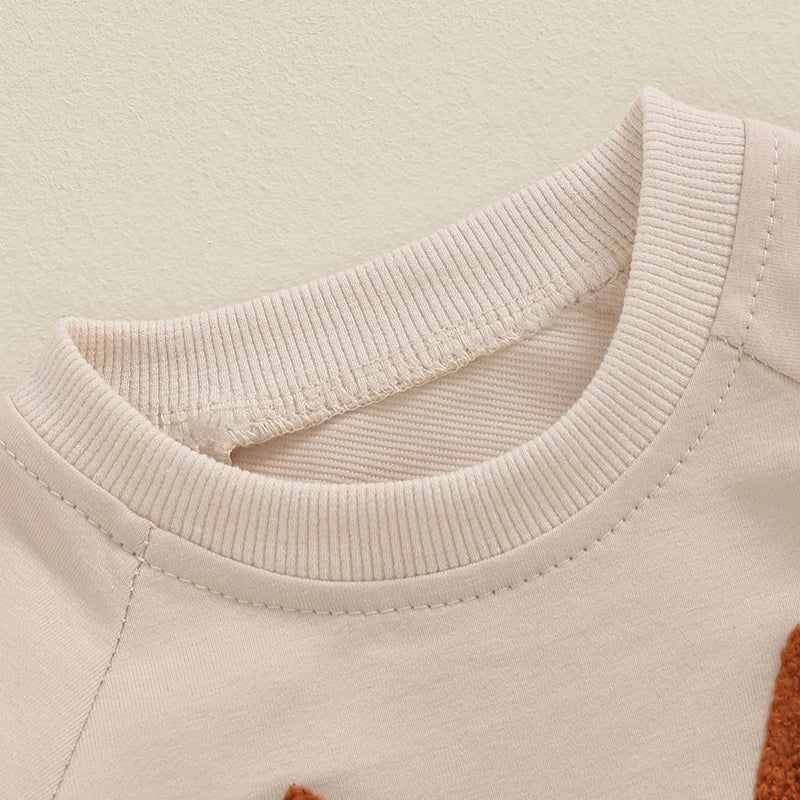 Girl's & Boy's Embroidered Pumpkin Halloween Sweatshirts