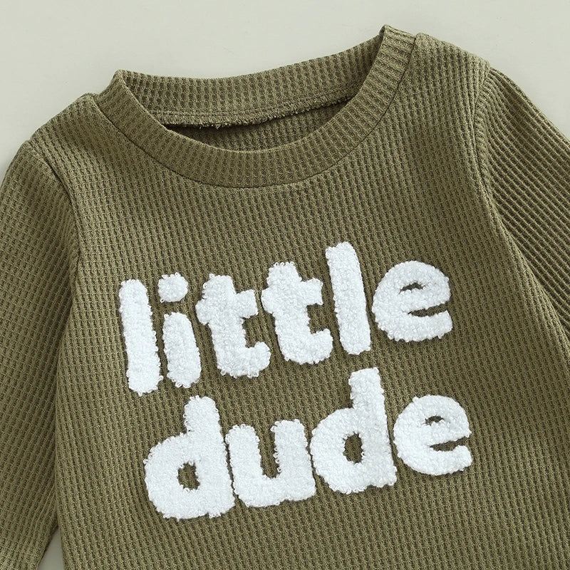 Boy's 2-Piece "Little Dude" Sweatshirts & Pants Sets