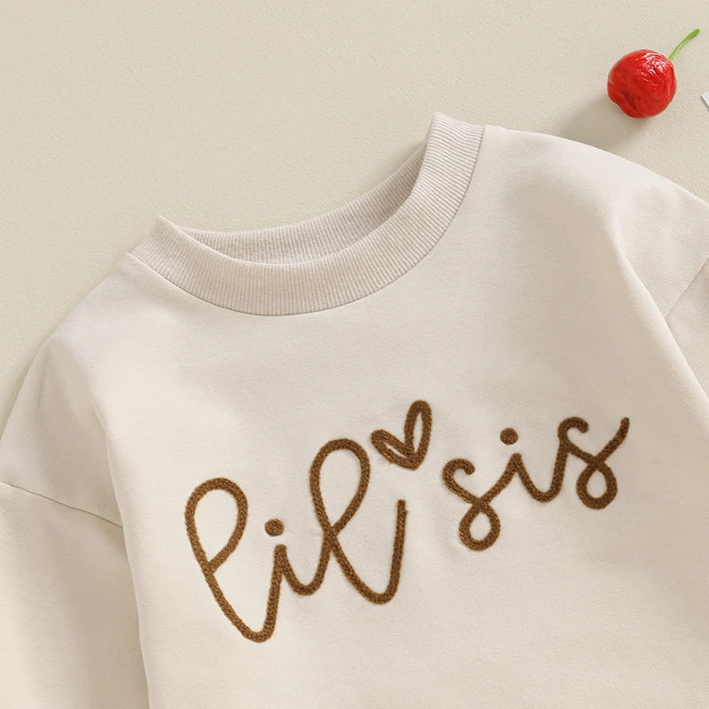 Family Matching! Girl's "Big Sis" Sweatshirt & "Little Sis" Sweatshirt Onesies for Sisters