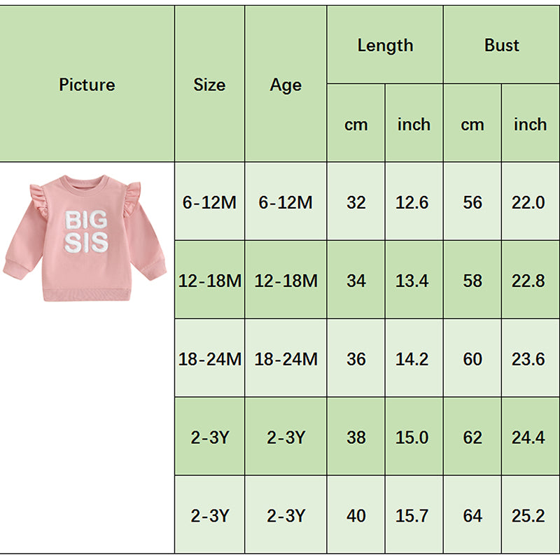 Family Matching! Girl's "Big Sis" & "Lil Sis" Sister Sweatshirts