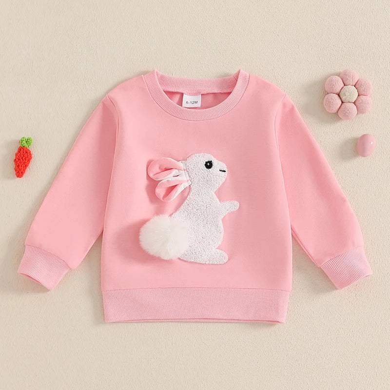 Girl's & Boy's Embroidered Easter Bunny Sweatshirts