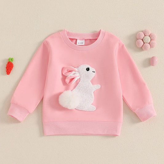 Girl's & Boy's Embroidered Easter Bunny Sweatshirts