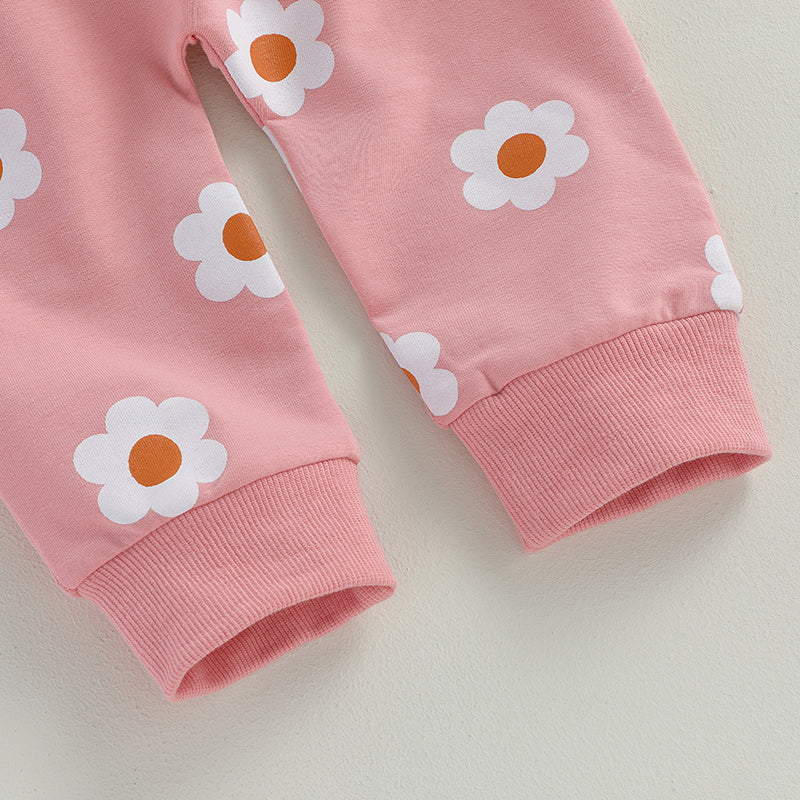 Girl’s 2-Piece Flower Sweatshirt & Pants Sets