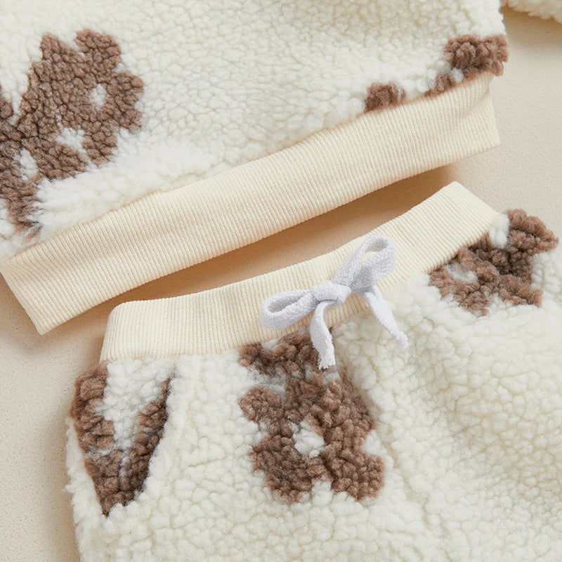 Girl's 2-Piece Floral Flower Sweatshirt & Pants Sets