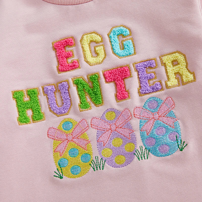 Girl's & Boy's Embroidered Easter Egg Sweatshirts