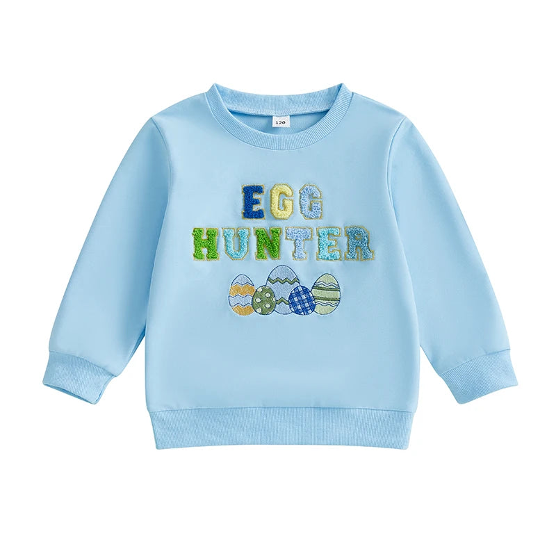 Girl's & Boy's Embroidered Easter Egg Sweatshirts
