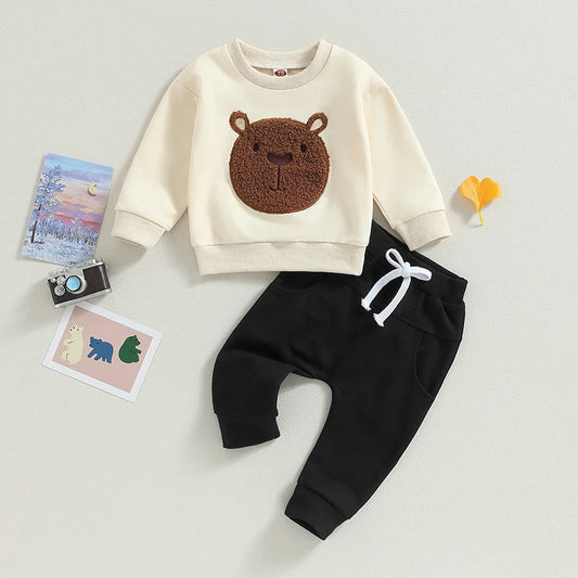 Boy's & Girl's 2-Piece Teddybear Sweatshirt & Pants Sets