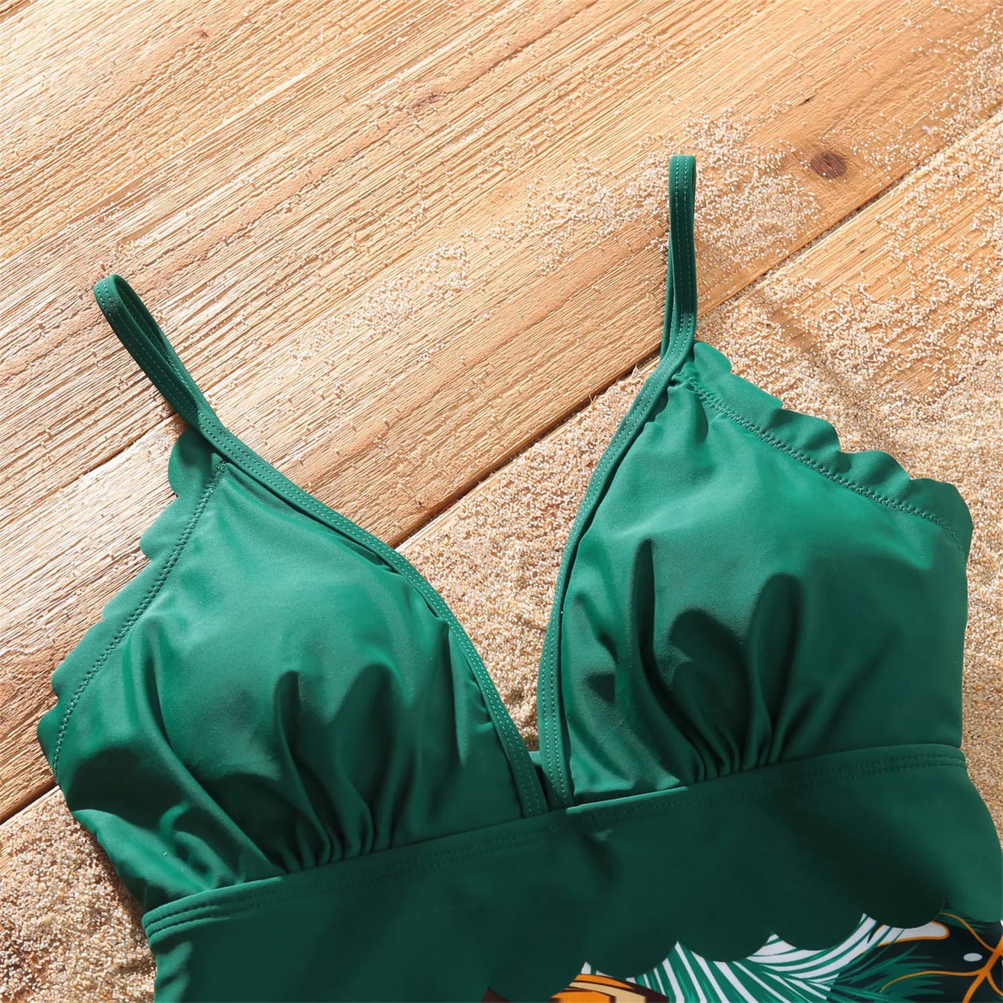 Family Matching! Palm Leaf One Piece Swimwear & Trunks