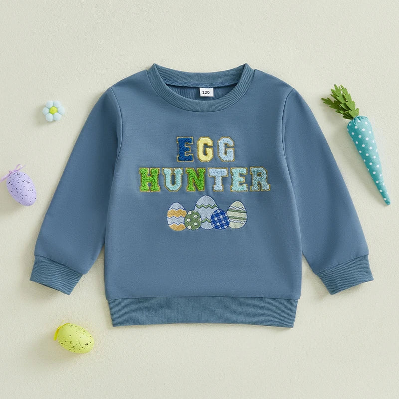 Girl's & Boy's Embroidered Easter Egg Sweatshirts