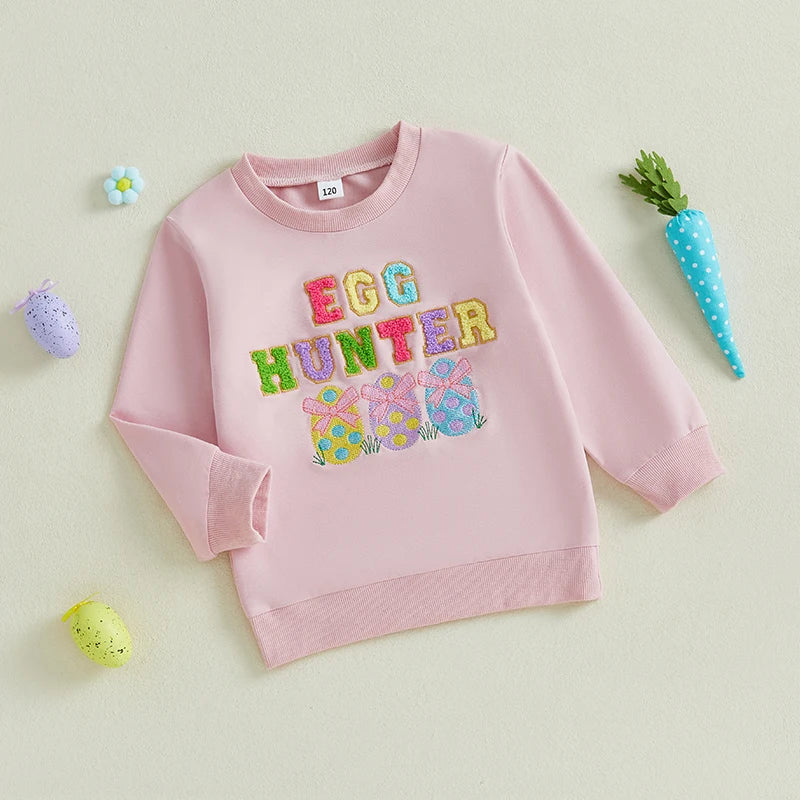 Girl's & Boy's Embroidered Easter Egg Sweatshirts