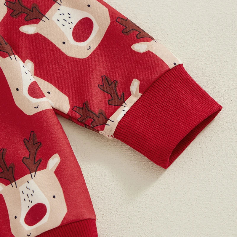 Boy's 2-Piece Christmas Reindeer Sweatshirt & Pants Sets